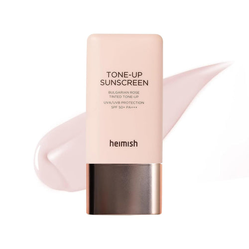 HEIMISH Bulgarian Rose Tinted Tone-up Sunscreen - SPF 50+ PA+++, Multipurpose Tone Up Sunscreen, Primer, Makeup Base for face, Lightweight, Non-greasy, Hydrating, Natural Pink Finish, 1.0fl.oz/30ml