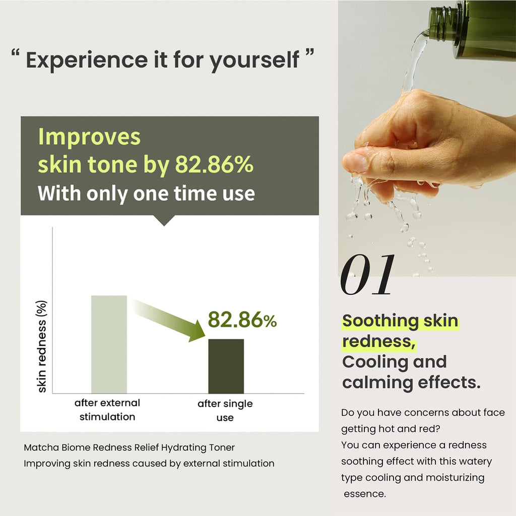 HEIMISH Matcha Biome Redness Relief Hydrating Toner - Calming & Soothing, Moisturizing, Skin Balancing Face Toner with Matcha, Probiotics, for Sensitive Skin, pH 5.5, Trouble Care, 5.1fl.oz/150ml