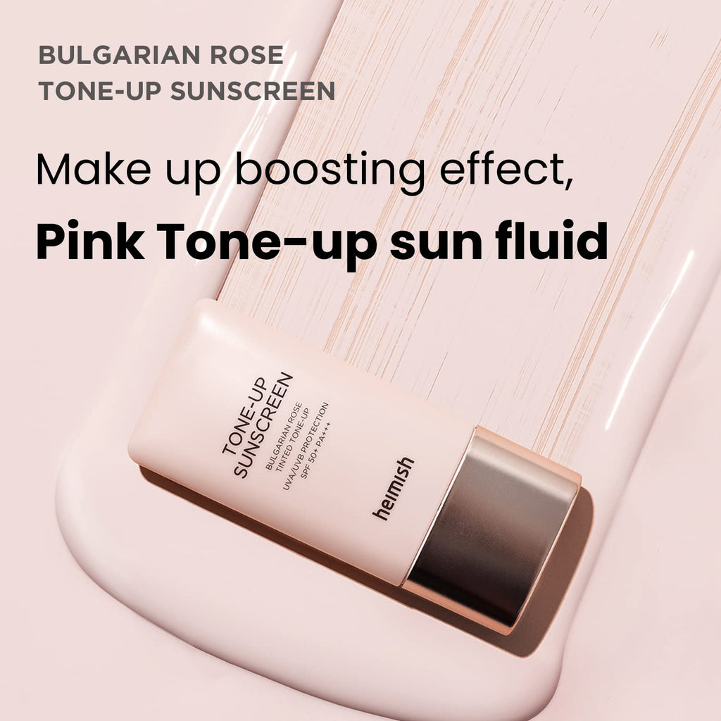HEIMISH Bulgarian Rose Tinted Tone-up Sunscreen - SPF 50+ PA+++, Multipurpose Tone Up Sunscreen, Primer, Makeup Base for face, Lightweight, Non-greasy, Hydrating, Natural Pink Finish, 1.0fl.oz/30ml