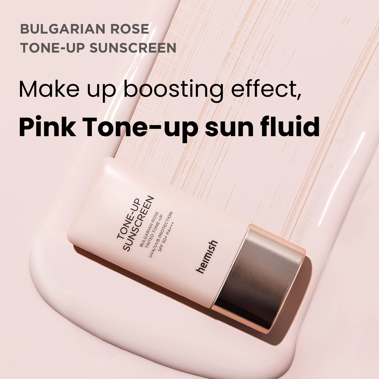 HEIMISH Bulgarian Rose Tinted Tone-up Sunscreen - SPF 50+ PA+++, Multipurpose Tone Up Sunscreen, Primer, Makeup Base for face, Lightweight, Non-greasy, Hydrating, Natural Pink Finish, 1.0fl.oz/30ml