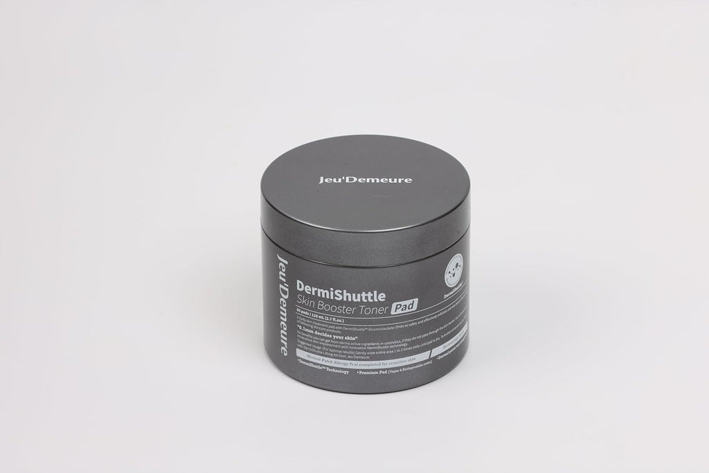 JEU'DEMEURE DermiShuttle Skin Booster PHA Premium Toner Pads, Exfoliating, Minimizing Pores, Dead Skin & Blackheads,100% Cotton Facial Pad, For Sensitive Skin, Korean Skin Care, 60 Pads 2.7 fl.oz
