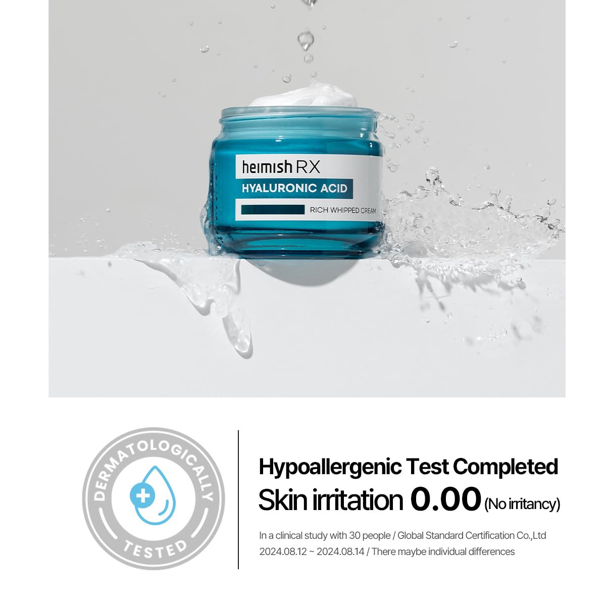 HEIMISH RX Hyaluronic Acid Rich Whipped Cream - Deep Moisturizer for Sensitive and Dry Skin, Daily Face Cream, Lightweight, with Hyaluronic Acid, Panthenol, Korean Skincare, 50ml (1.69 fl. oz)