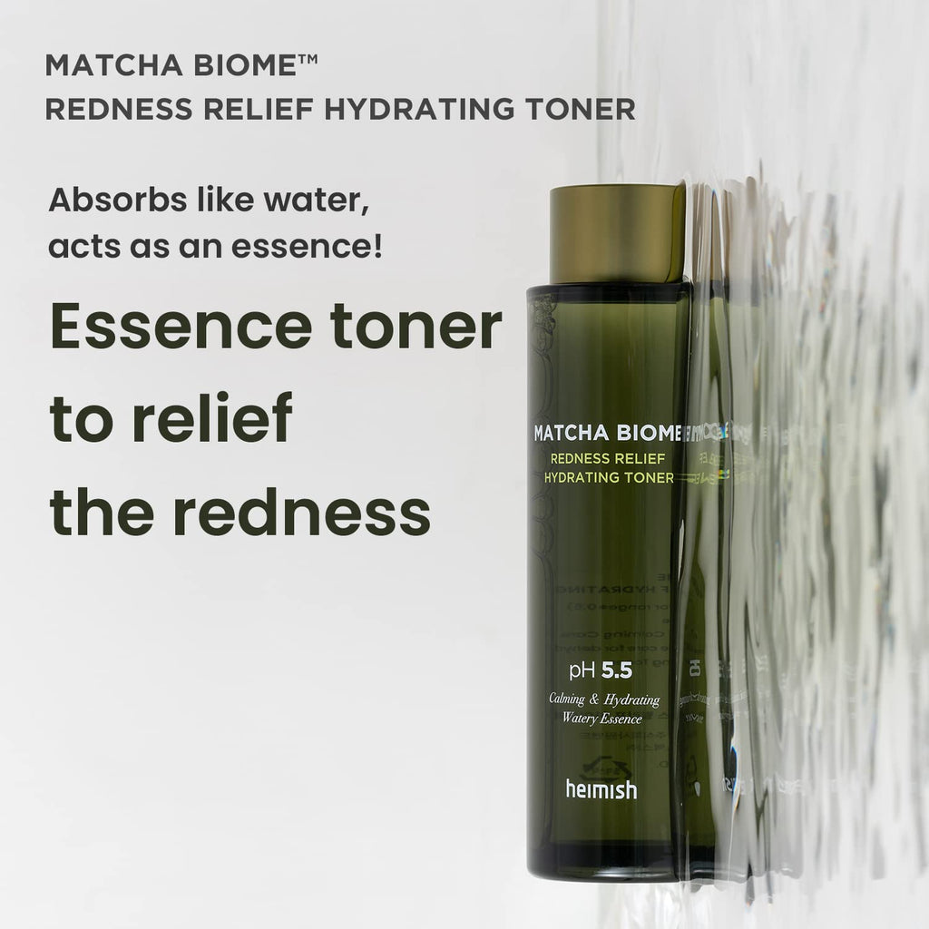 HEIMISH Matcha Biome Redness Relief Hydrating Toner - Calming & Soothing, Moisturizing, Skin Balancing Face Toner with Matcha, Probiotics, for Sensitive Skin, pH 5.5, Trouble Care, 5.1fl.oz/150ml