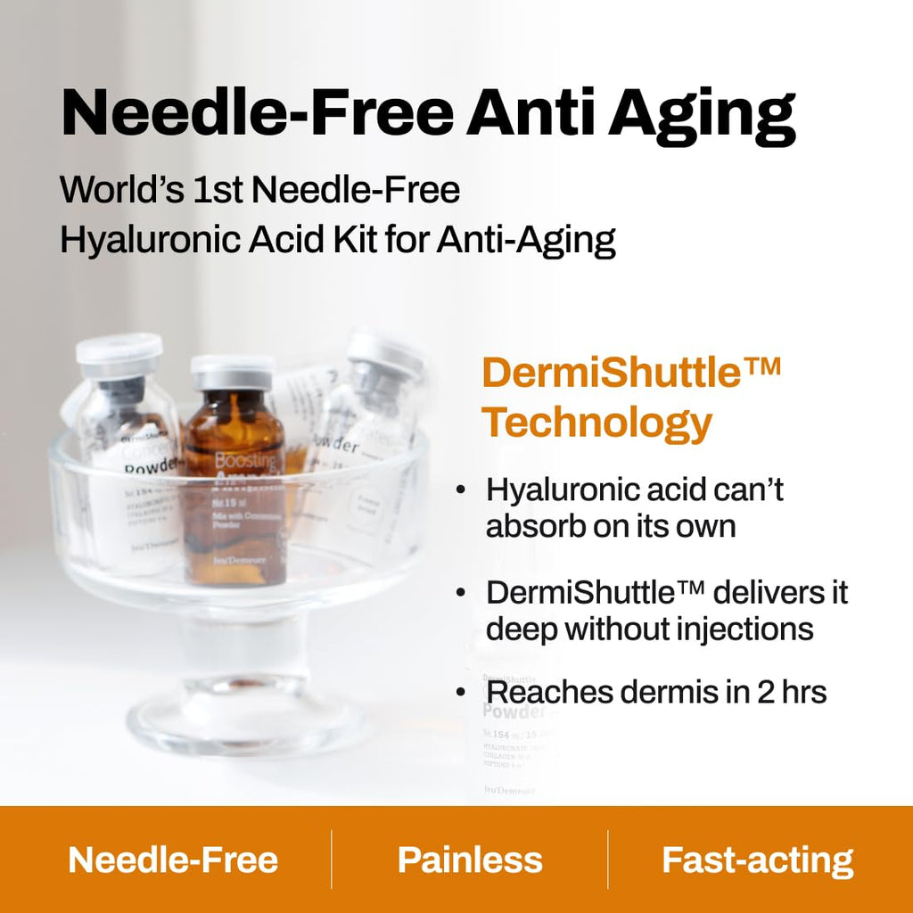 JEU'DEMEURE DermiShuttle Lifting Kit - Anti Aging Serum, Face Serum for Firming, Anti Wrinkle, Skin Elasticity, Hydrating with Collagen, Peptides, Korean Skincare (8 Weeks)