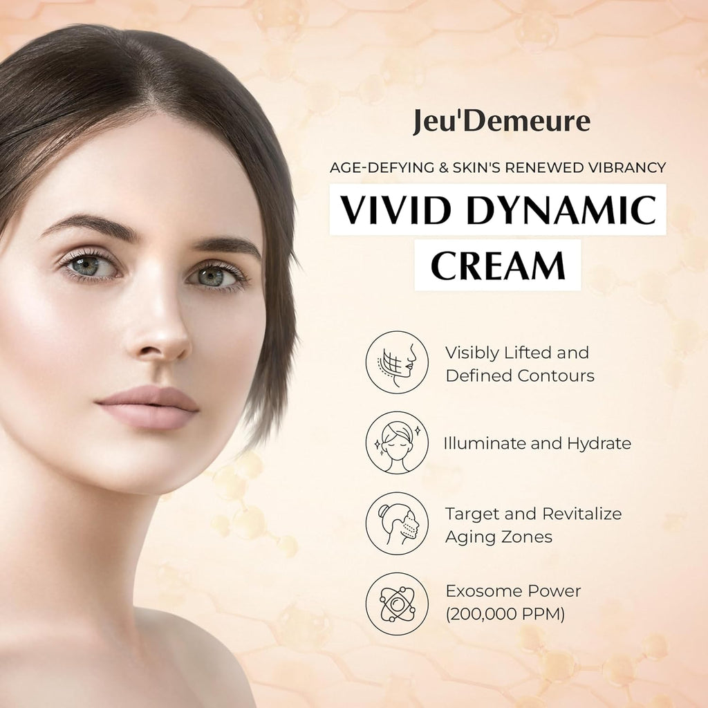 JEU'DEMEURE DermiShuttle Vivid Dynamic Cream with Peptides Moisturizer, Exosome 200,000ppm for Glowing, Deep Hydrating, Anti-Aging and Rich Texture, Suitable Korean skincare Anti-Aging 1.69 fl oz