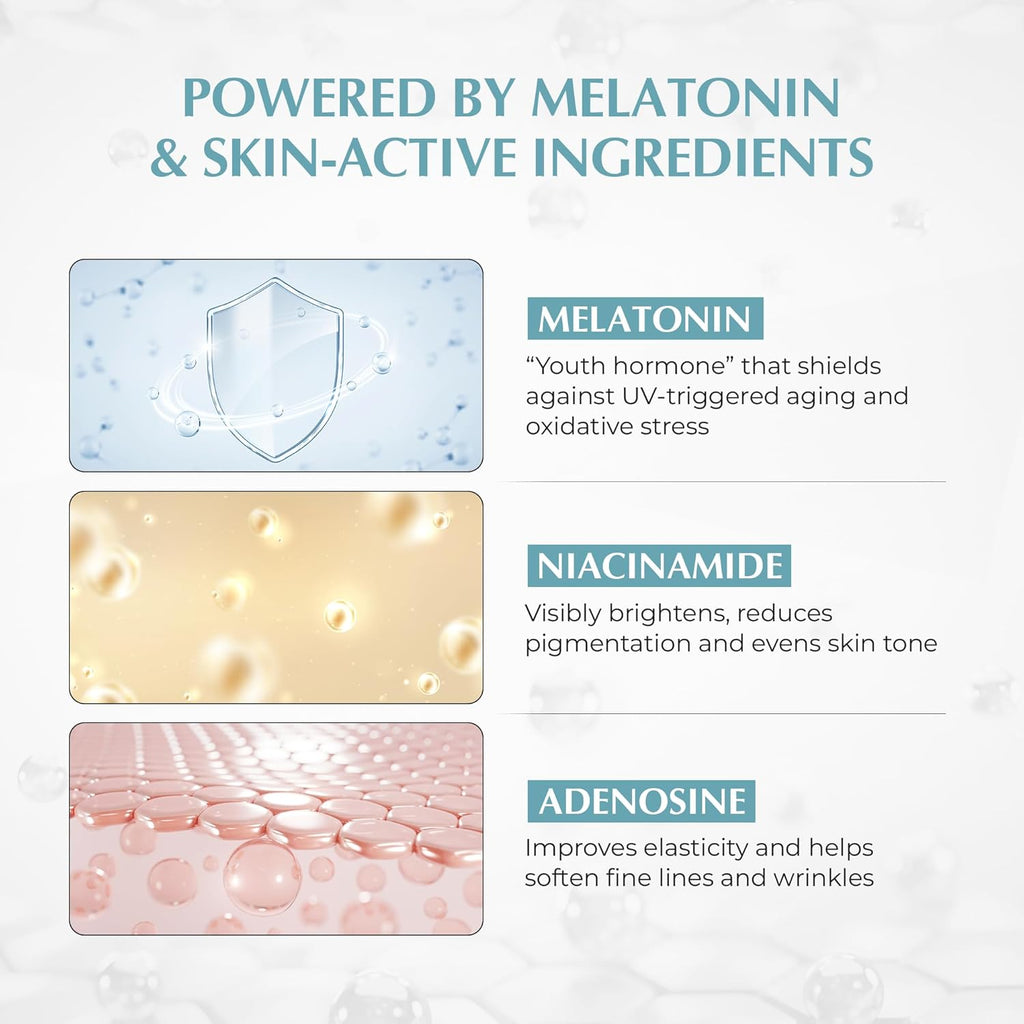 JEU'DEMEURE Anti-Aging SPF 50 Face Moisturizing Sunscreen Lotion with Broad Spectrum, Melatonin, Lightweight, Non-Sticky, Sun Essence for Sensitive Skin, 1.69 fl oz